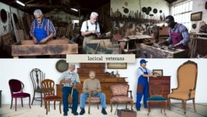 lokale veteranen restaureren vintage meubels